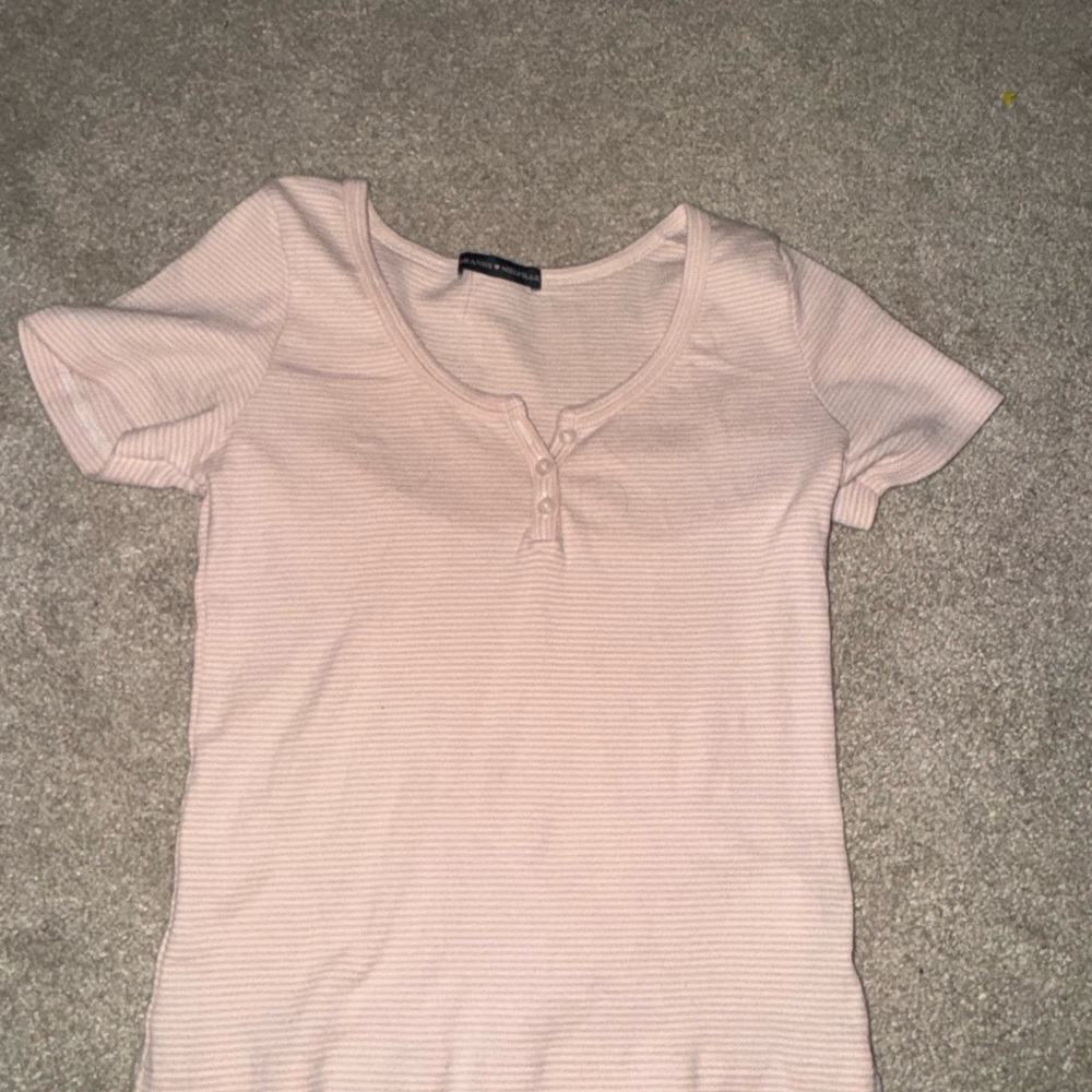 Brandy Melville Pink Ribbed Top